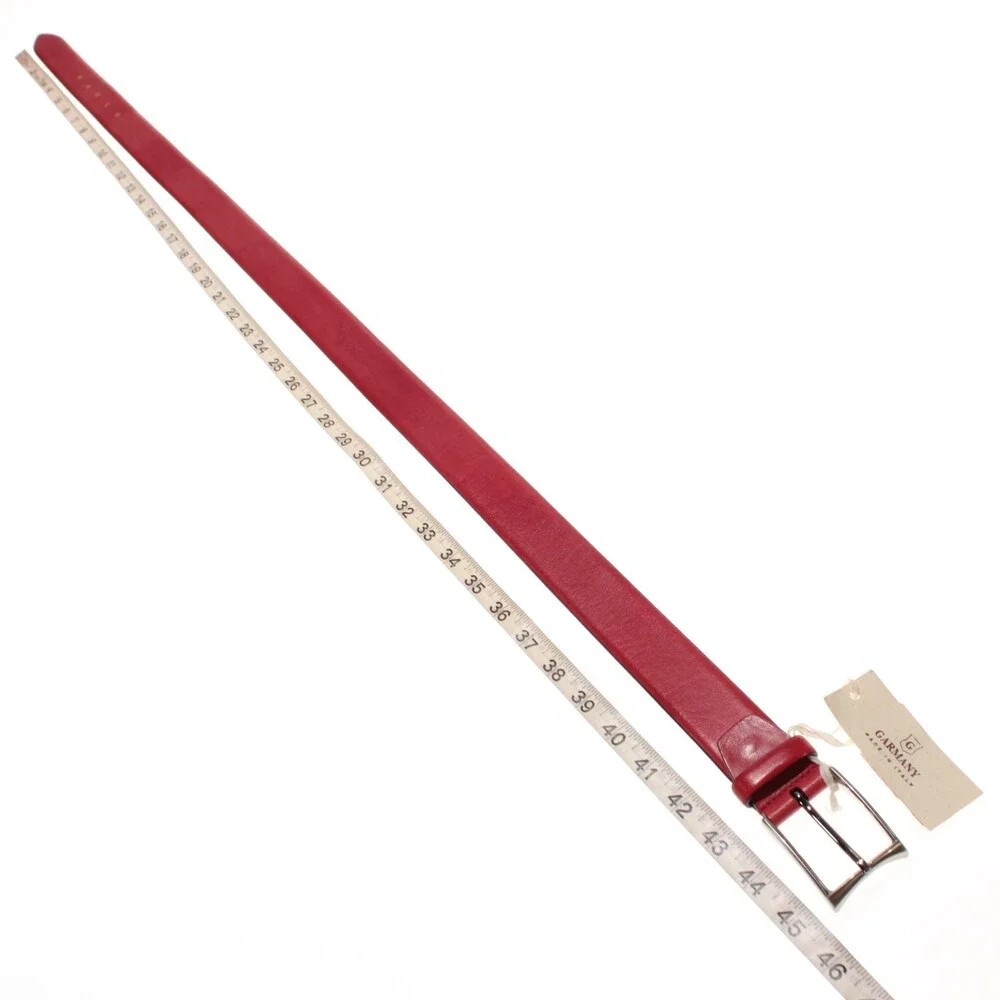 Garmany NWT Classic Belt Size 120 (US 46) in Solid Red Leather Made in Italy